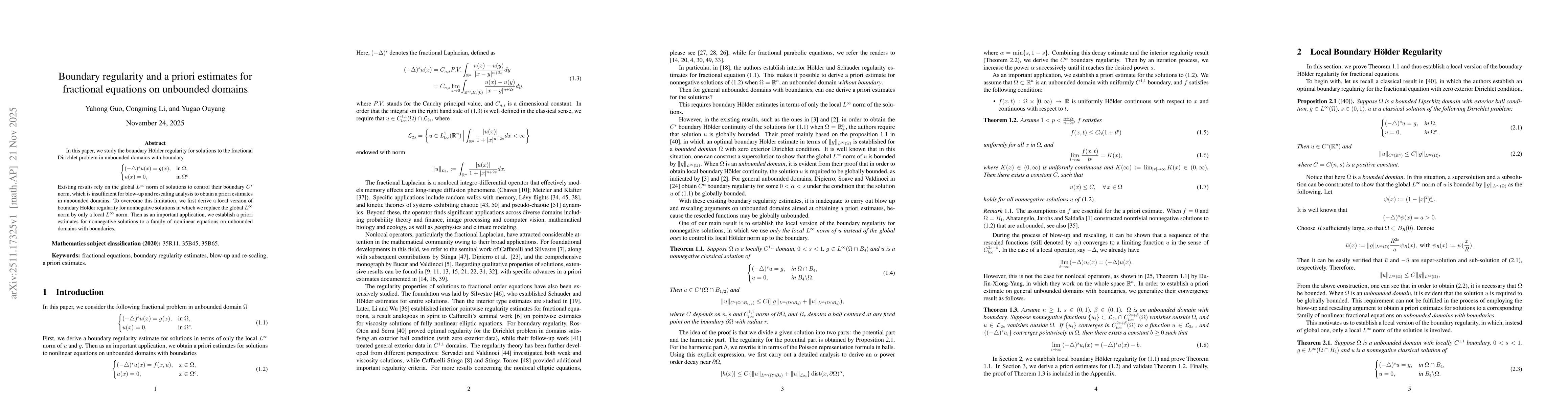 Thumbnail for Boundary regularity and a priori estimates for fractional equations on unbounded domains