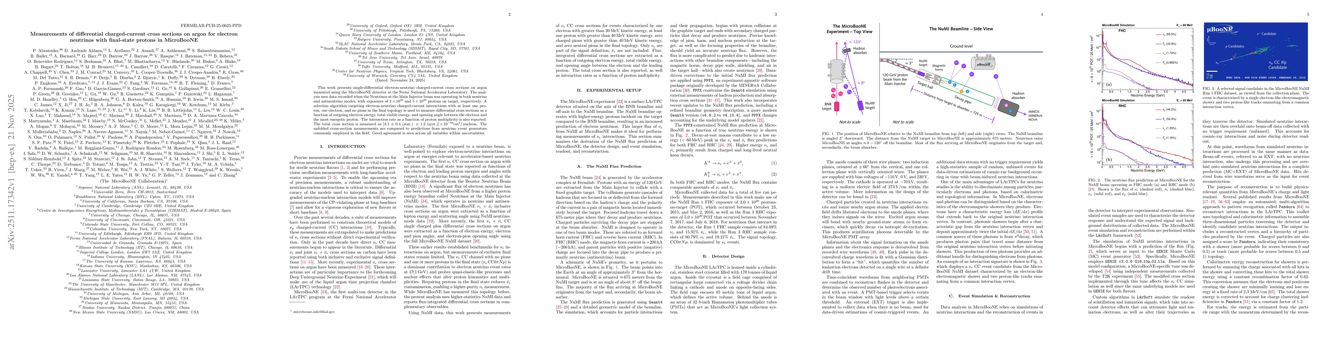 Thumbnail for Measurements of differential charged-current cross sections on argon for electron neutrinos with final-state protons in MicroBooNE