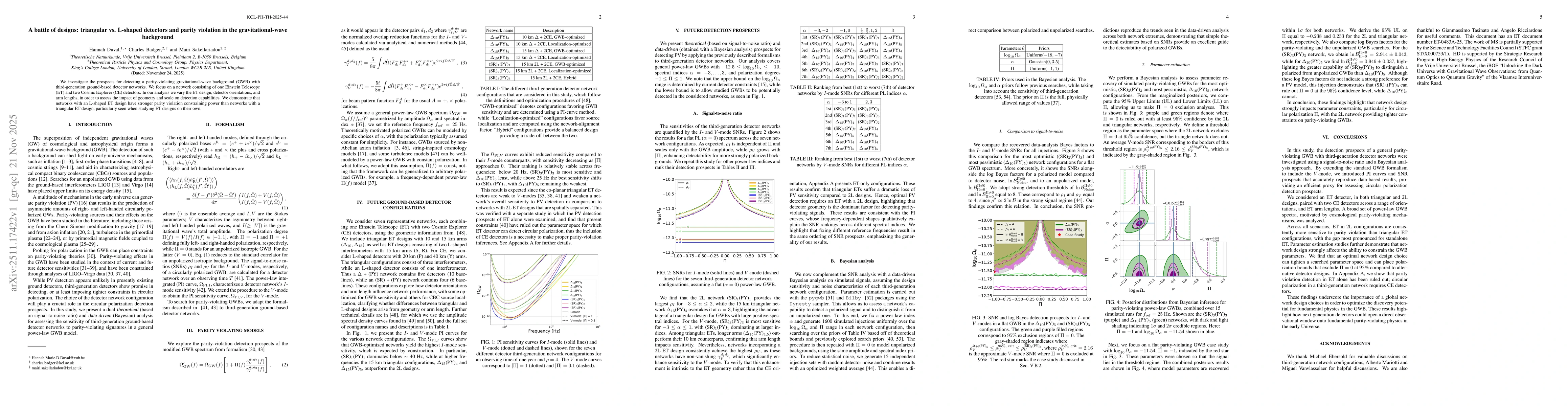 Thumbnail for A battle of designs: triangular vs. L-shaped detectors and parity violation in the gravitational-wave background