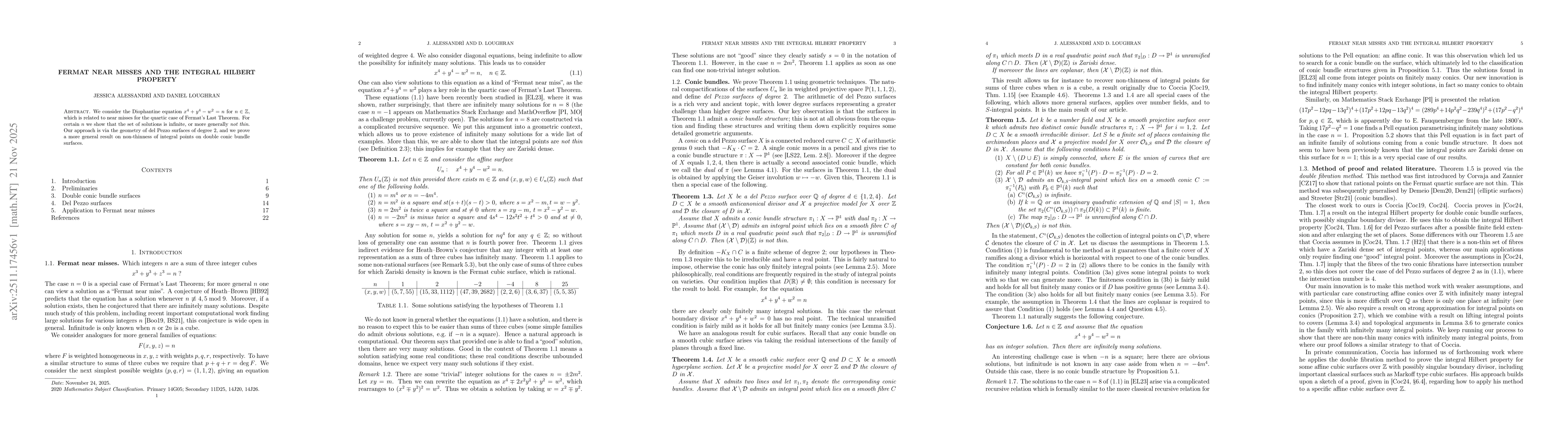 Thumbnail for Fermat near misses and the integral Hilbert Property