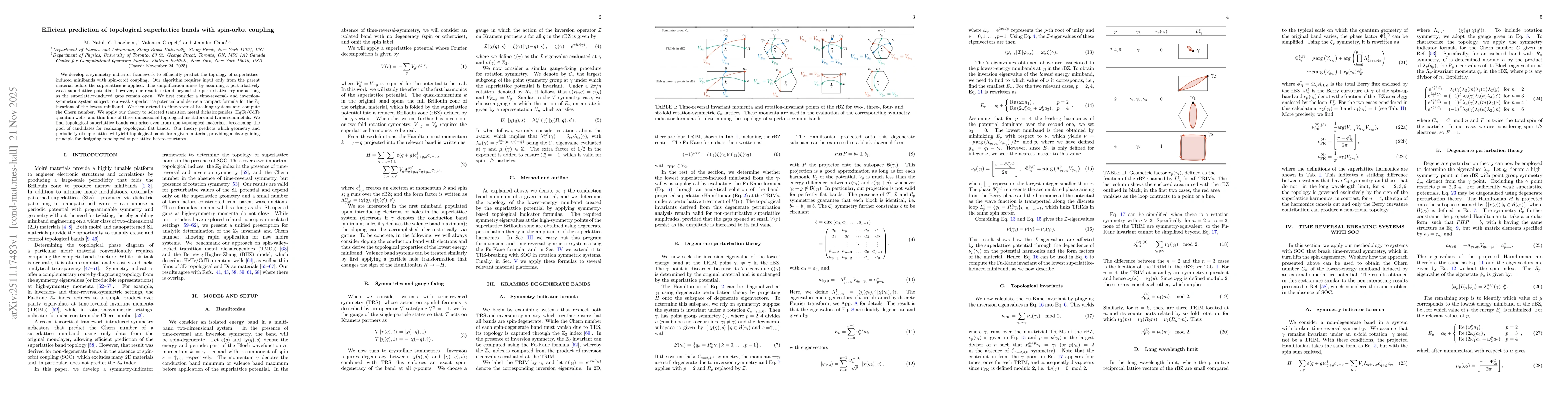 Thumbnail for Efficient prediction of topological superlattice bands with spin-orbit coupling