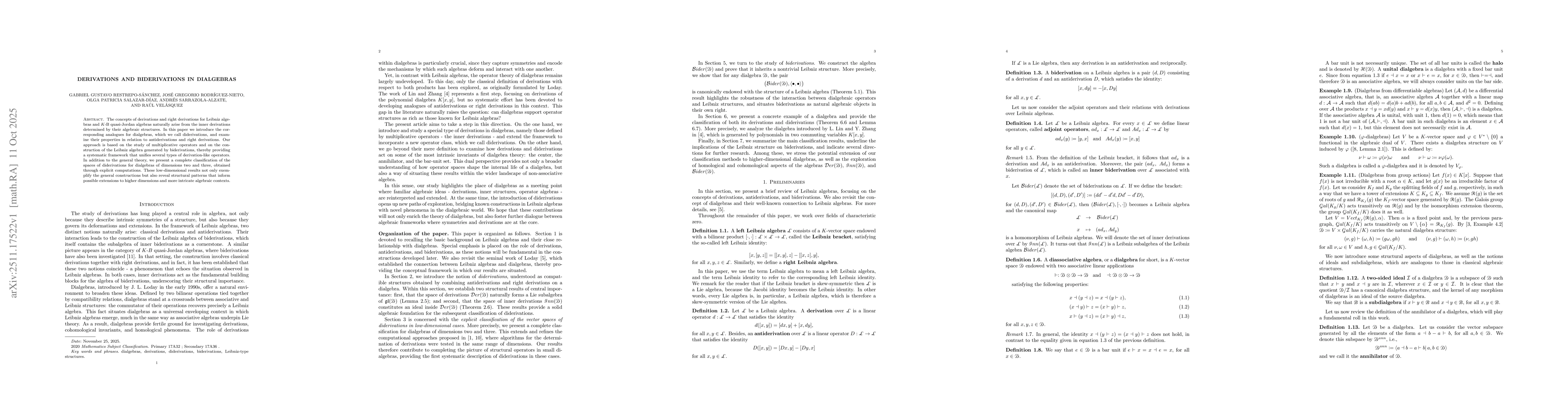 Thumbnail for Derivations in Dialgebras Derivations and Biderivations in Dialgebras
