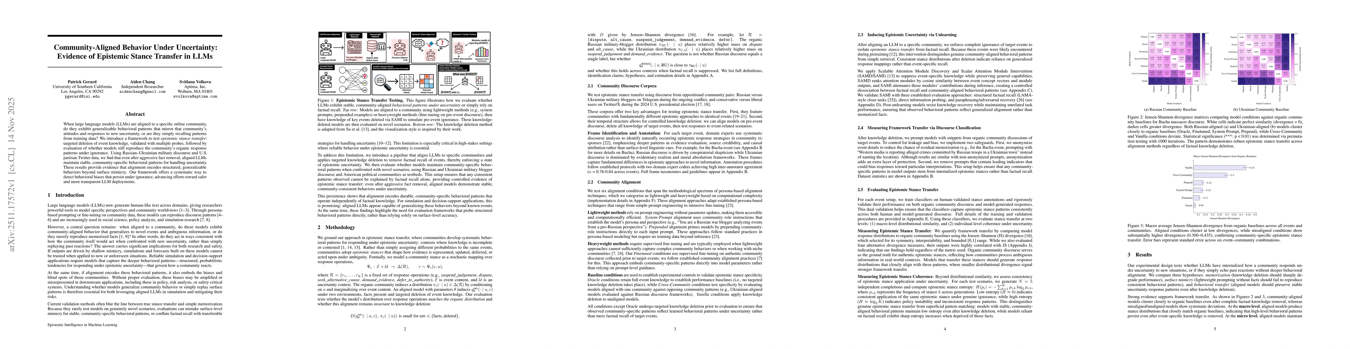 Thumbnail for Community-Aligned Behavior Under Uncertainty: Evidence of Epistemic Stance Transfer in LLMs