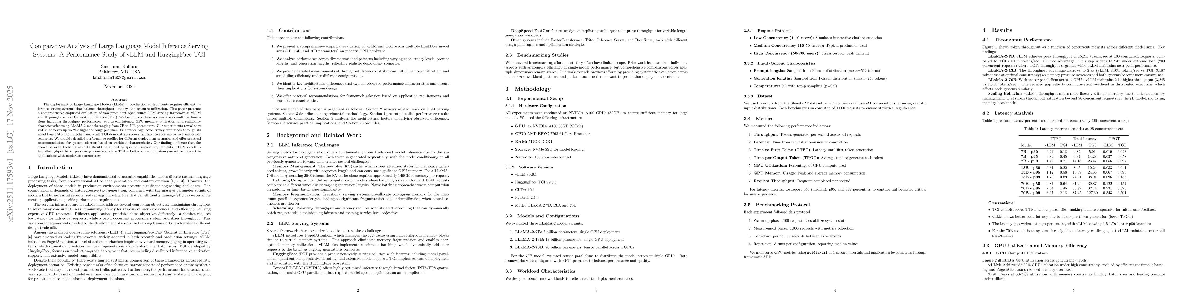 Thumbnail for Comparative Analysis of Large Language Model Inference Serving Systems: A Performance Study of vLLM and HuggingFace TGI