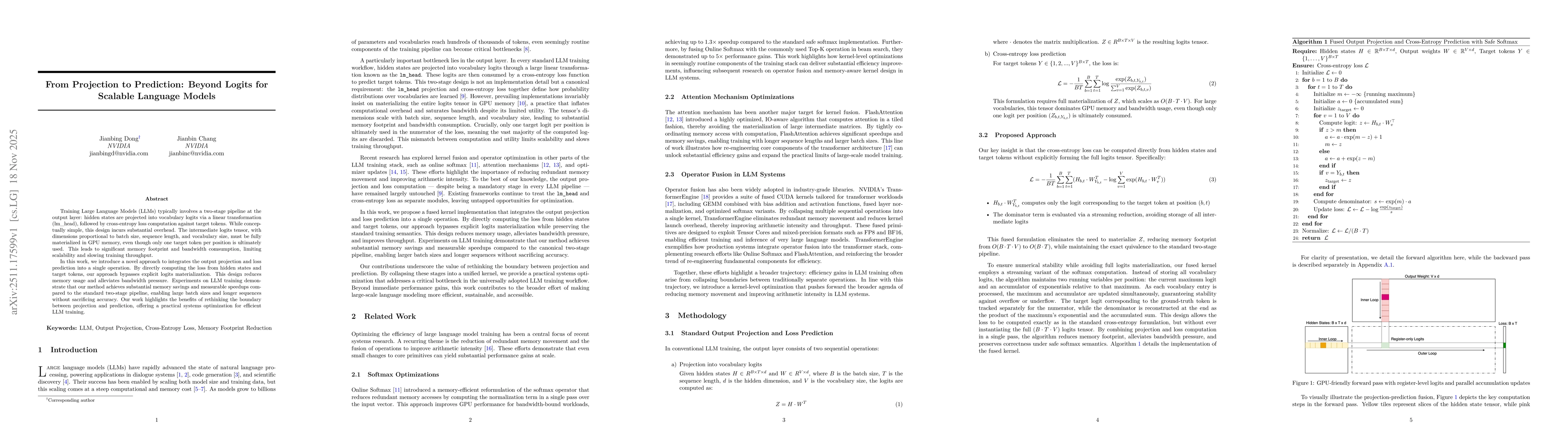 Thumbnail for From Projection to Prediction: Beyond Logits for Scalable Language Models