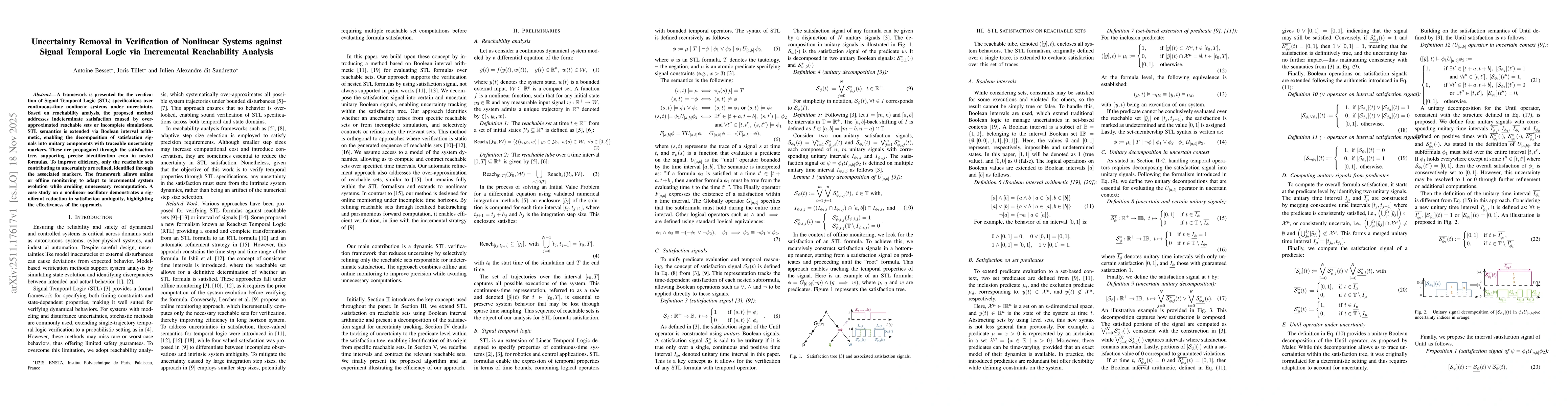 Thumbnail for Uncertainty Removal in Verification of Nonlinear Systems against Signal Temporal Logic via Incremental Reachability Analysis