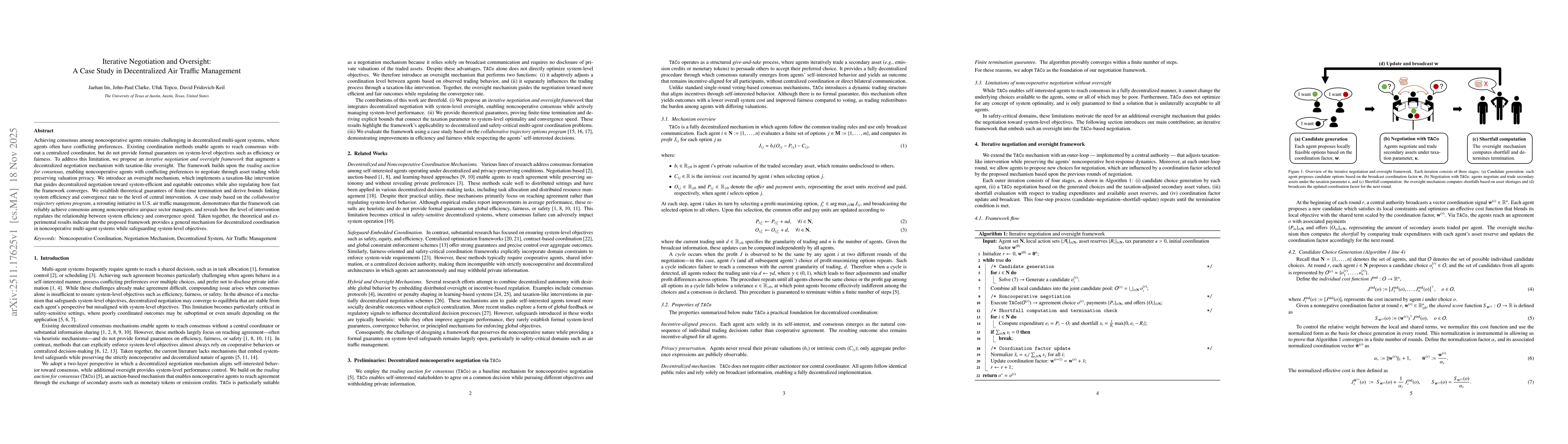 Thumbnail for Iterative Negotiation and Oversight: A Case Study in Decentralized Air Traffic Management