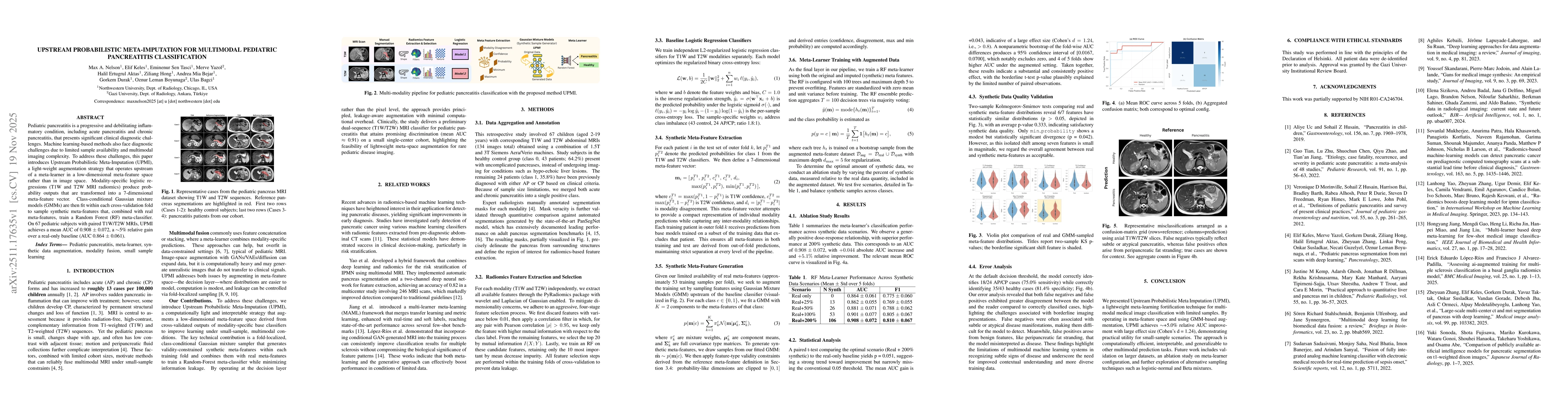Thumbnail for Upstream Probabilistic Meta-Imputation for Multimodal Pediatric Pancreatitis Classification