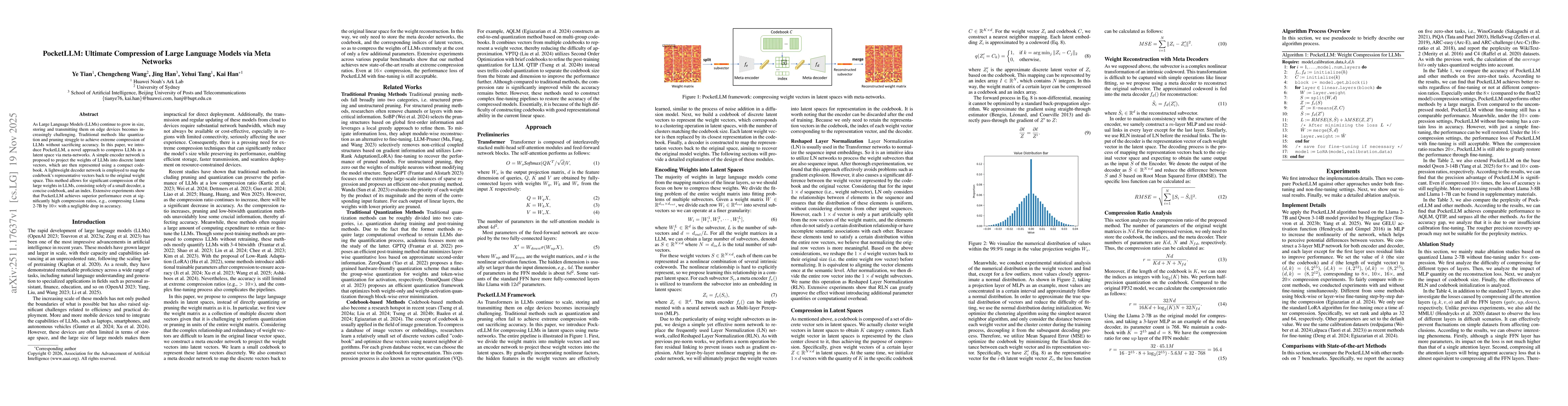 Thumbnail for PocketLLM: Ultimate Compression of Large Language Models via Meta Networks