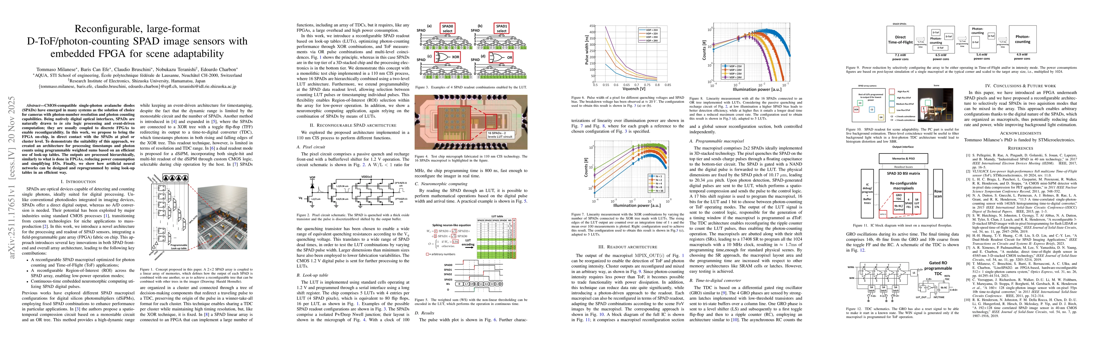 Thumbnail for Reconfigurable, large-format D-ToF/photon-counting SPAD image sensors with embedded FPGA for scene adaptability