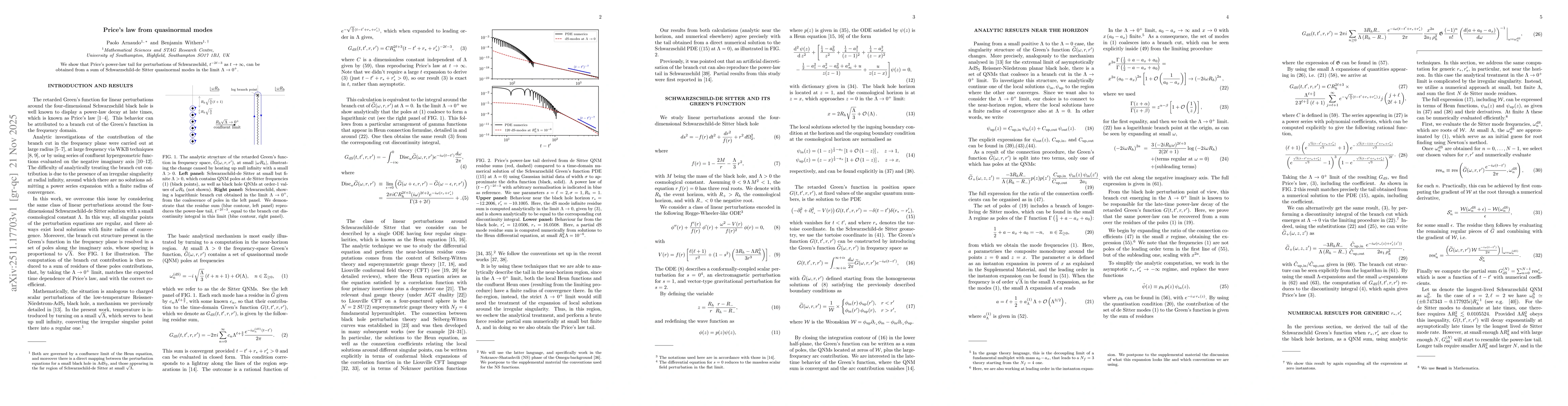 Thumbnail for Price's law from quasinormal modes