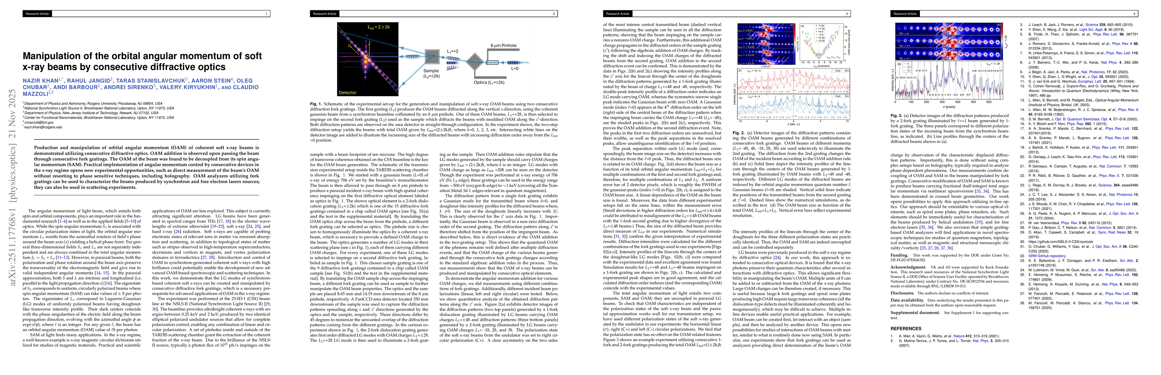 Thumbnail for Manipulation of the orbital angular momentum of soft x-ray beams by consecutive diffractive optics