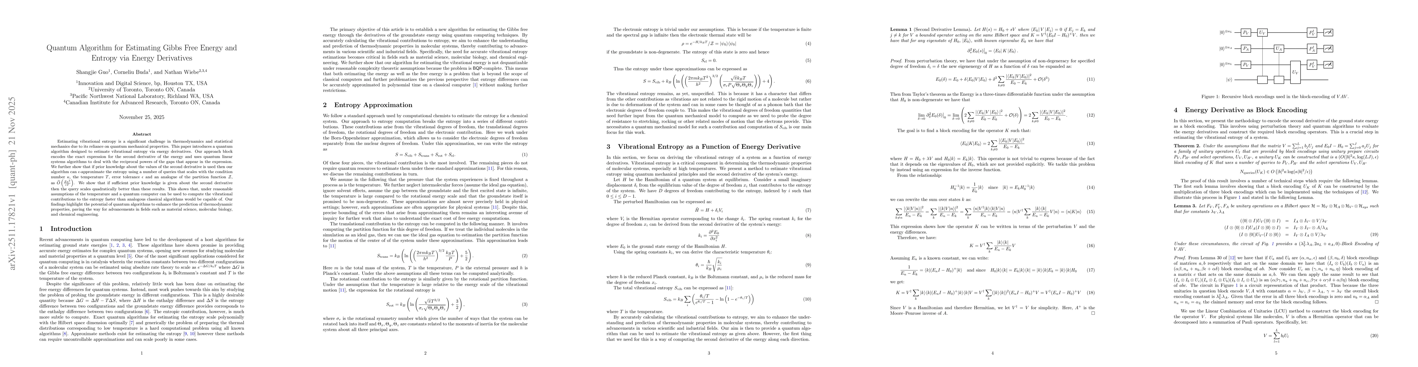 Thumbnail for Quantum Algorithm for Estimating Gibbs Free Energy and Entropy via Energy Derivatives