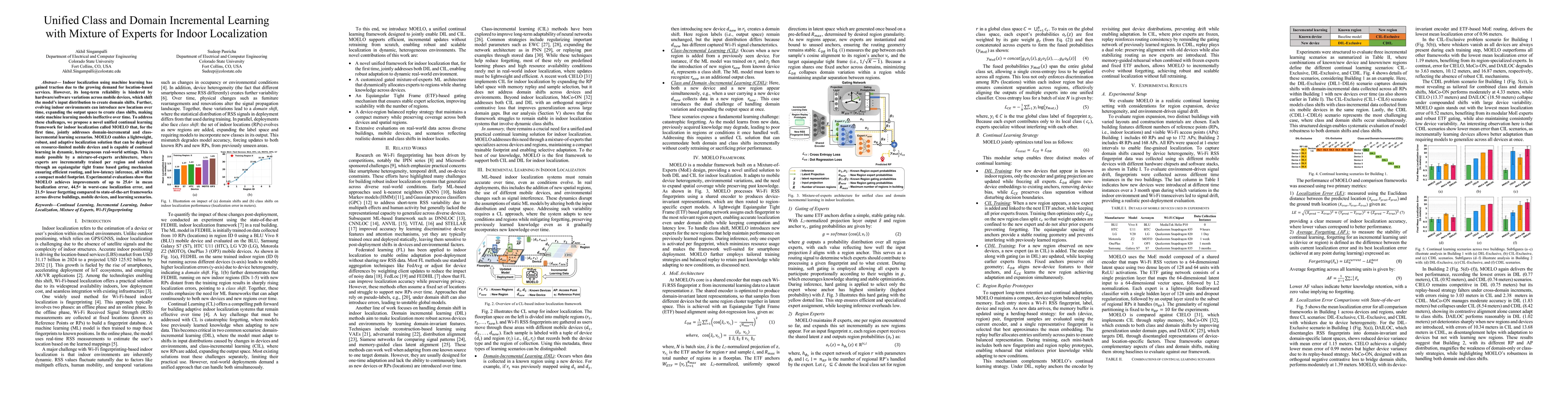 Thumbnail for Unified Class and Domain Incremental Learning with Mixture of Experts for Indoor Localization