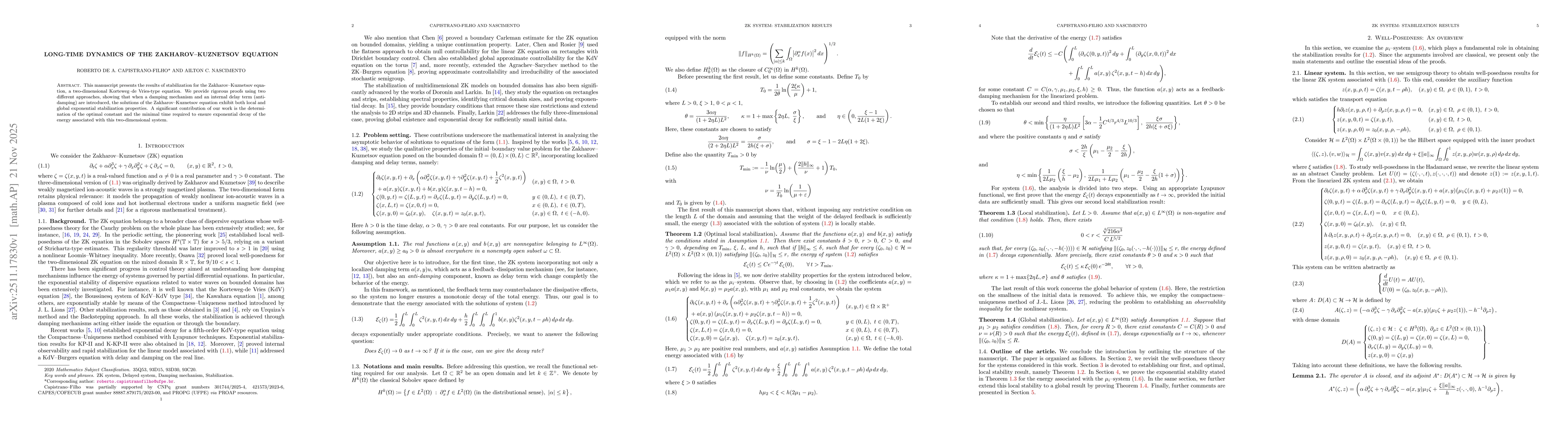 Thumbnail for Long-Time Dynamics of the Zakharov-Kuznetsov Equation