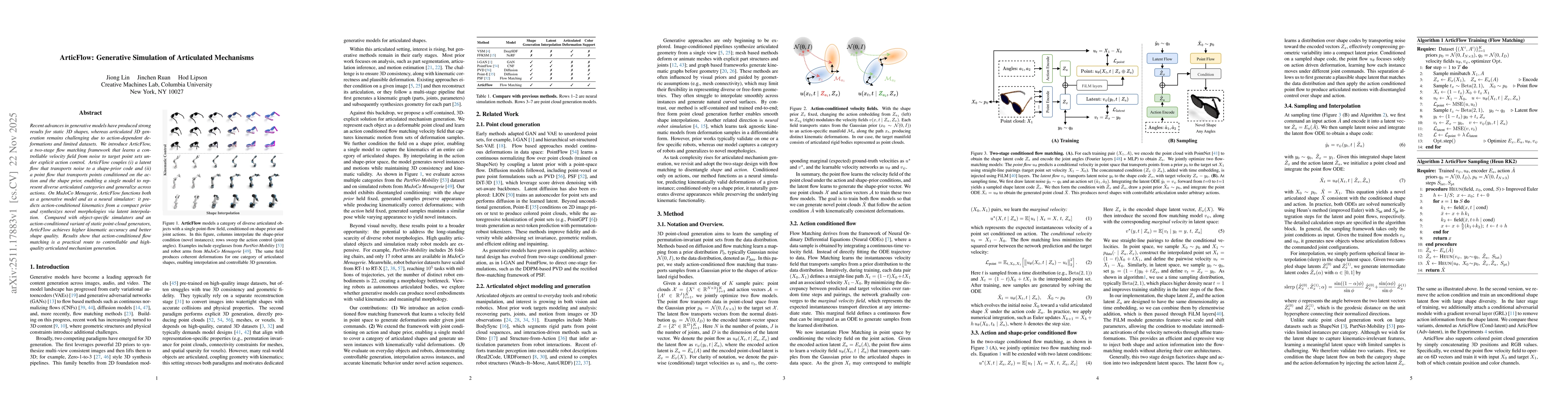 Thumbnail for ArticFlow: Generative Simulation of Articulated Mechanisms