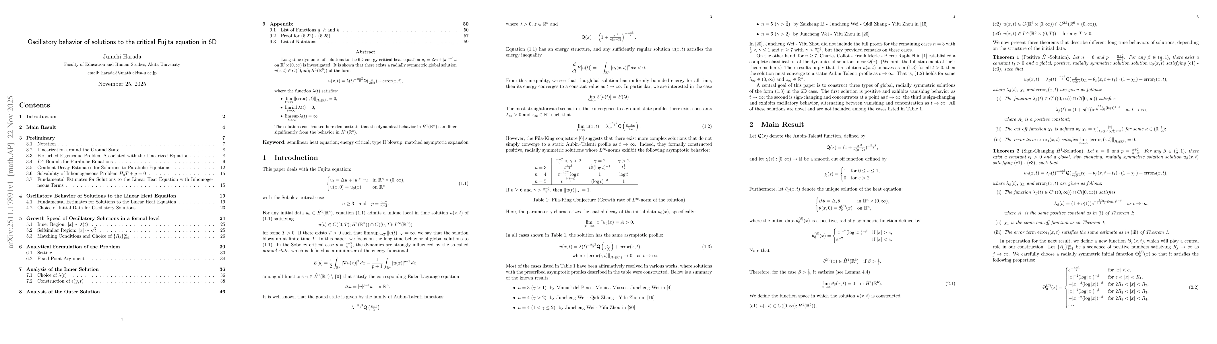 Thumbnail for Oscillatory behavior of solutions to the critical Fujita equation in 6D