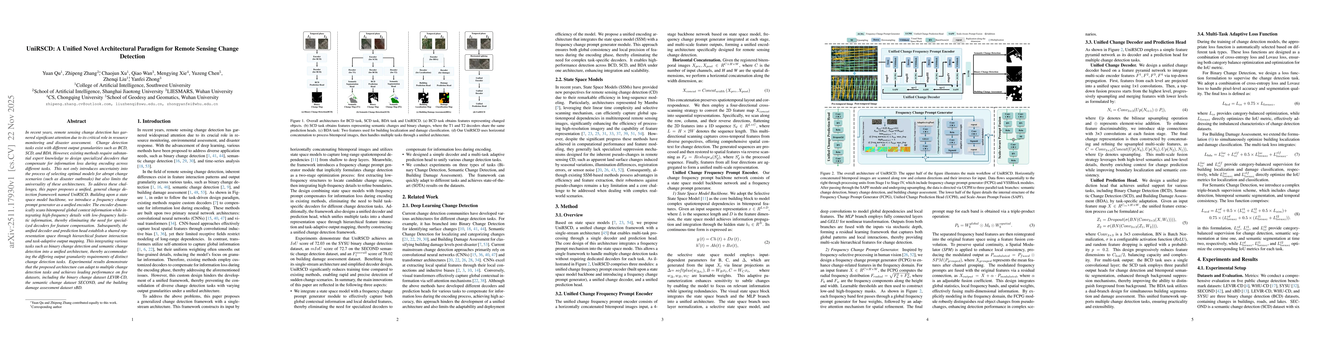Thumbnail for UniRSCD: A Unified Novel Architectural Paradigm for Remote Sensing Change Detection