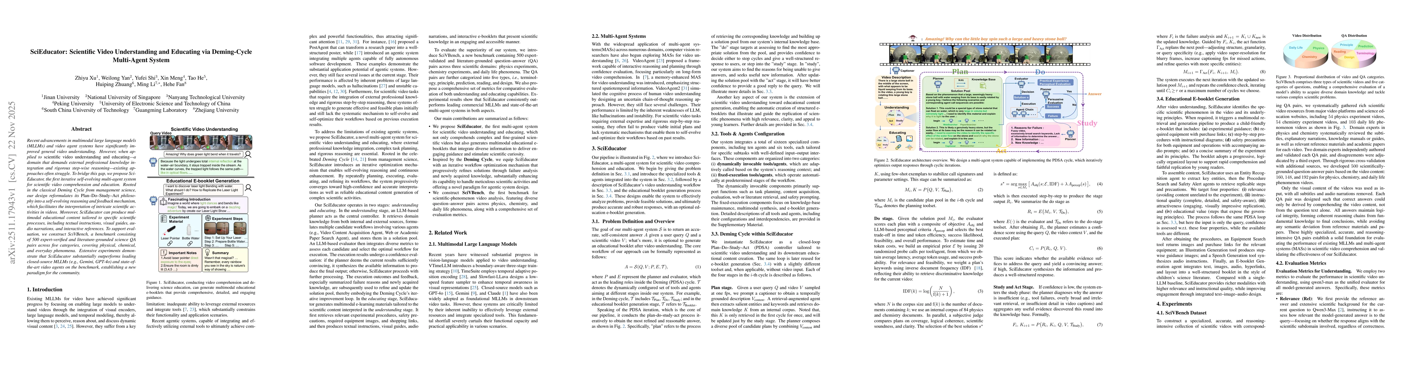 Thumbnail for SciEducator: Scientific Video Understanding and Educating via Deming-Cycle Multi-Agent System