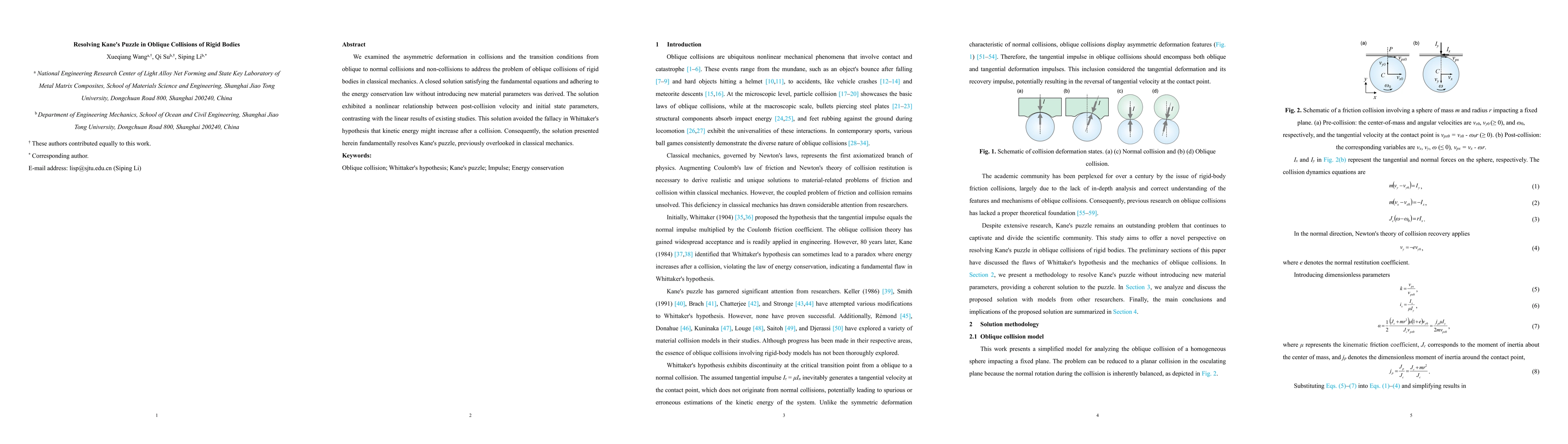 Thumbnail for Resolving Kane's Puzzle in Oblique Collisions of Rigid Bodies