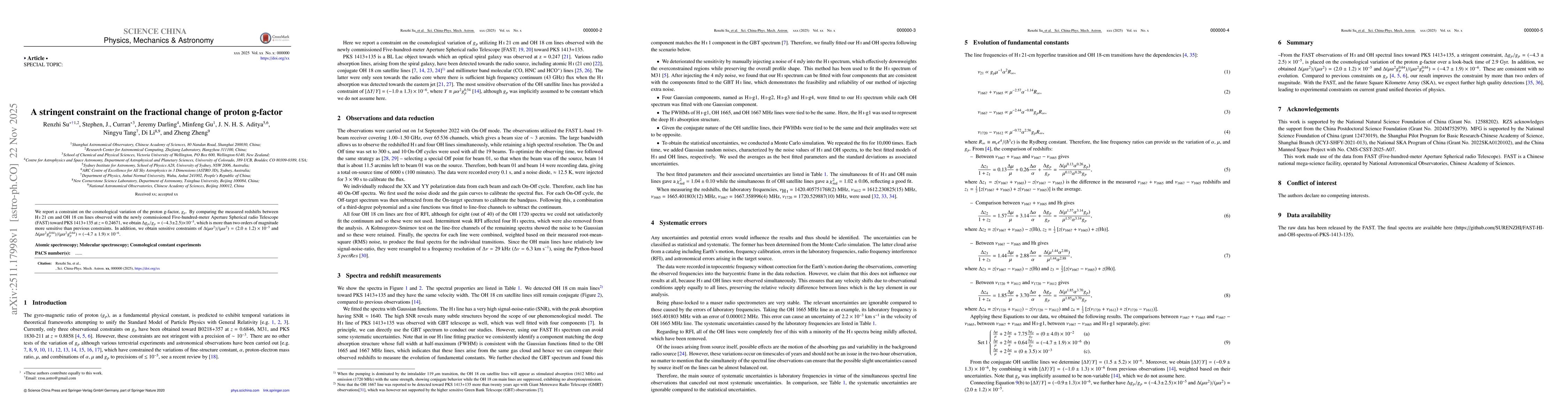 Thumbnail for A stringent constraint on the fractional change of proton g-factor