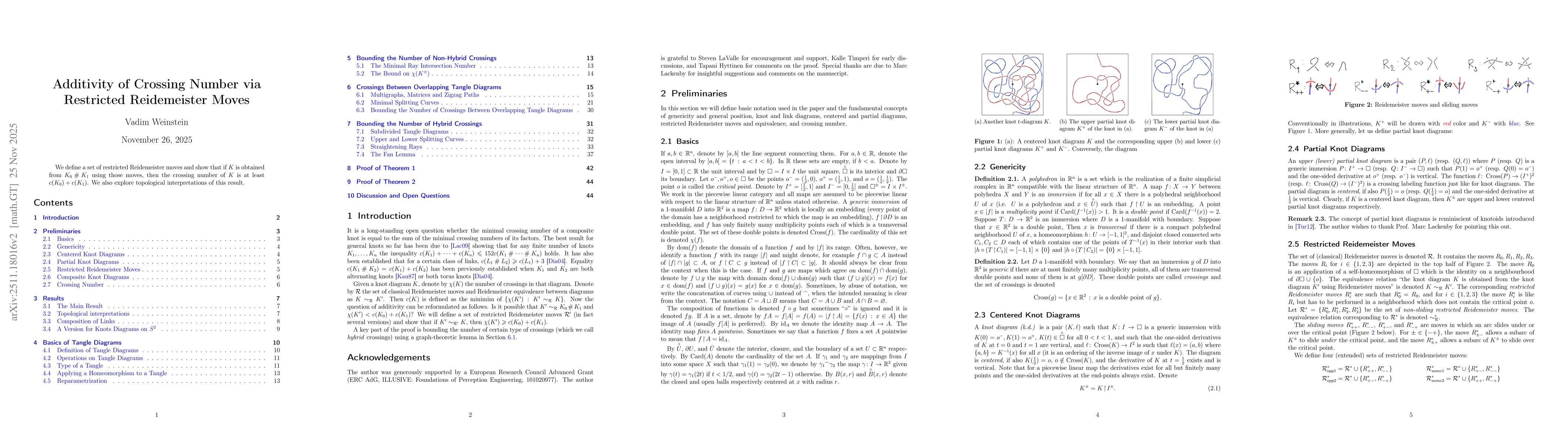 Thumbnail for Additivity of Crossing Number via Restricted Reidemeister Moves