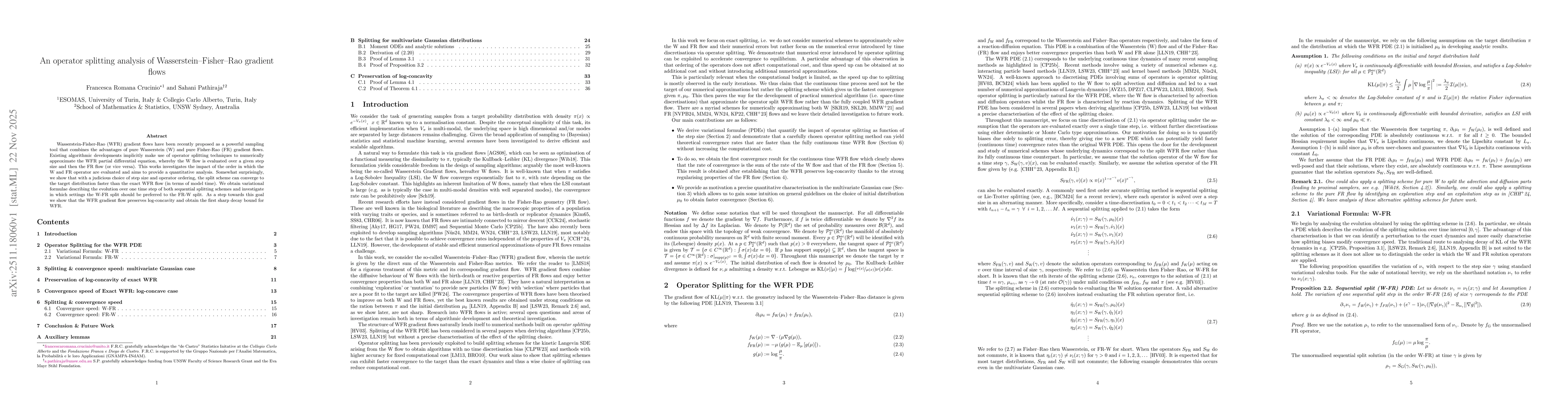 Thumbnail for An operator splitting analysis of Wasserstein--Fisher--Rao gradient flows