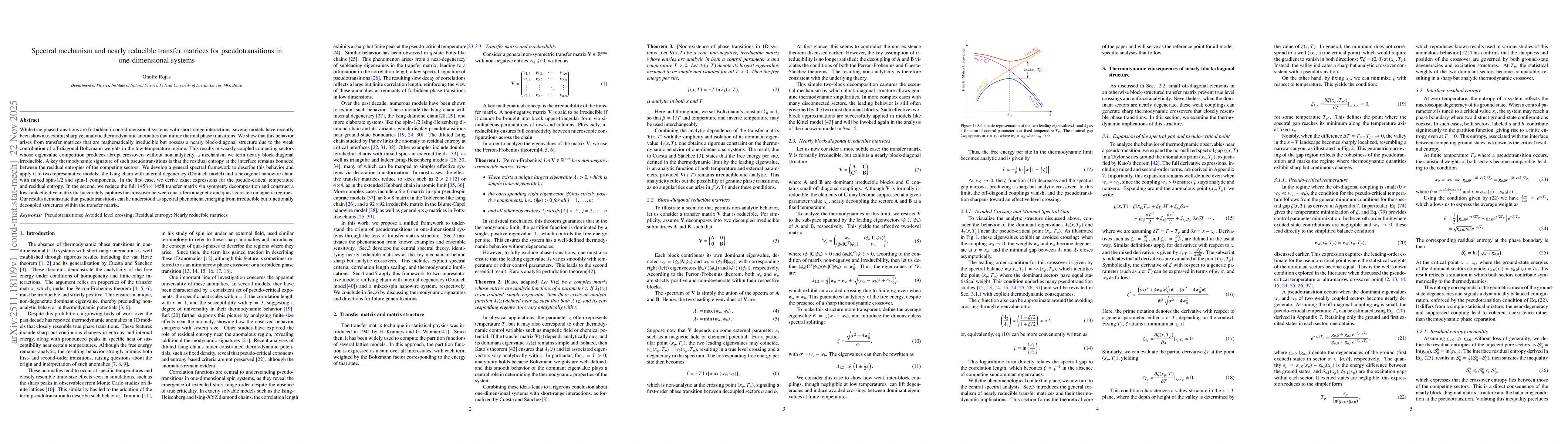 Thumbnail for Spectral mechanism and nearly reducible transfer matrices for pseudotransitions in one-dimensional systems