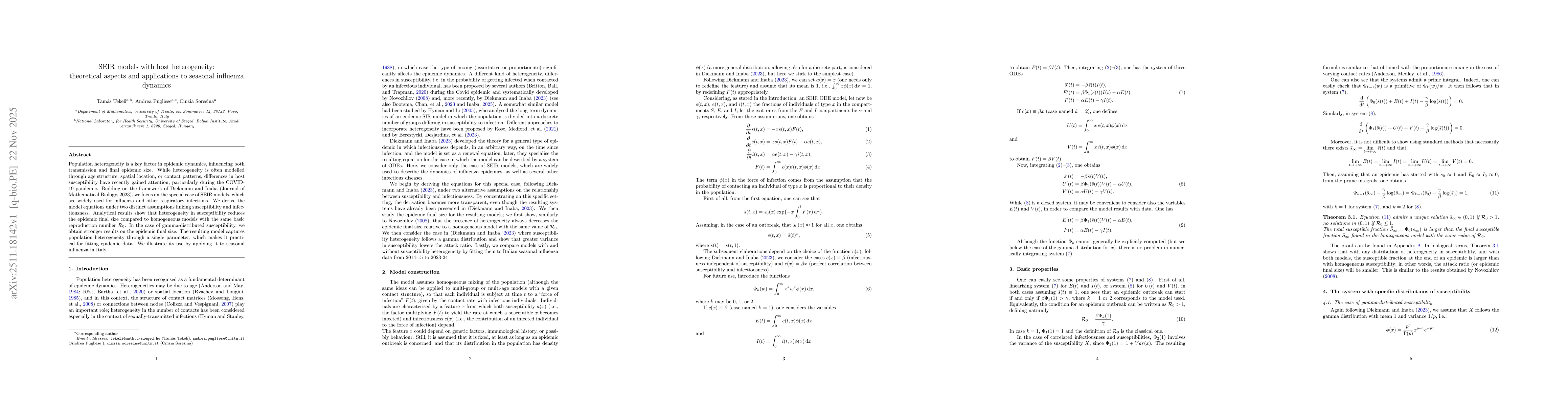 Thumbnail for SEIR models with host heterogeneity: theoretical aspects and applications to seasonal influenza dynamics