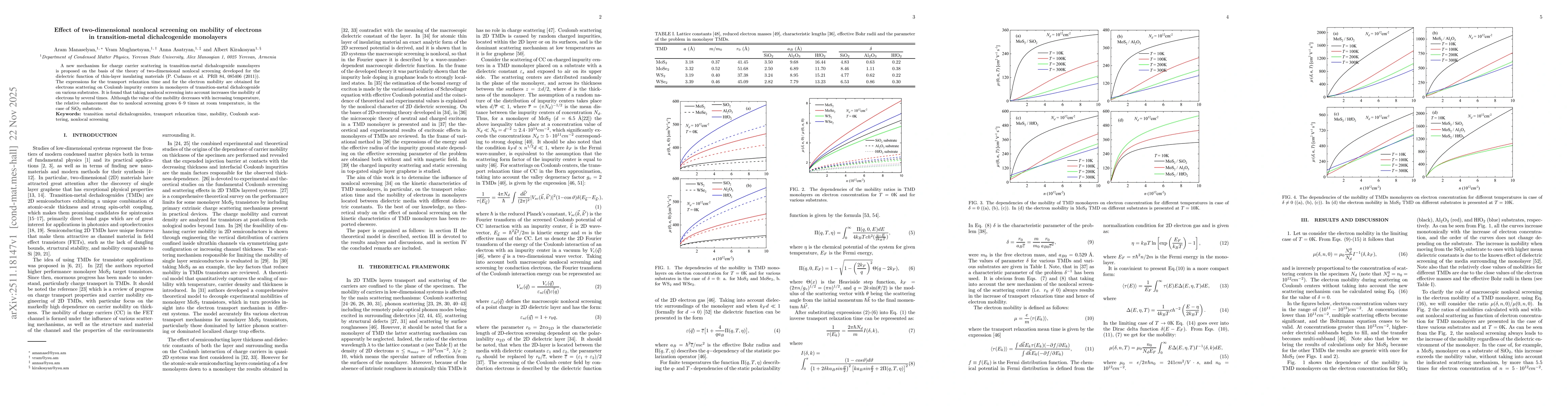 Thumbnail for Effect of two-dimensional nonlocal screening on mobility of electrons in transition-metal dichalcogenide monolayers
