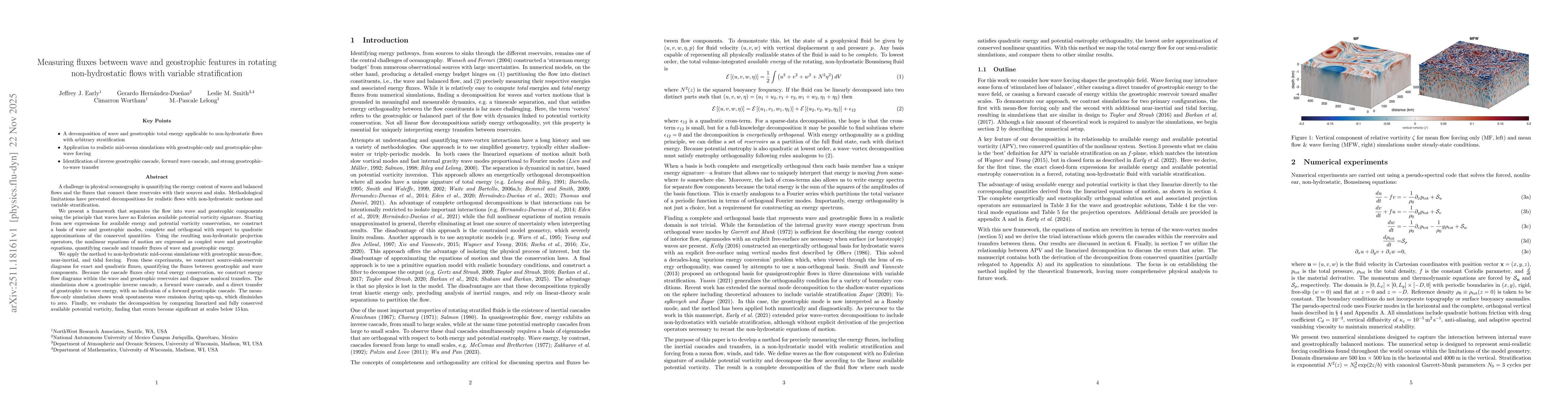 Thumbnail for Measuring fluxes between wave and geostrophic features in rotating non-hydrostatic flows with variable stratification