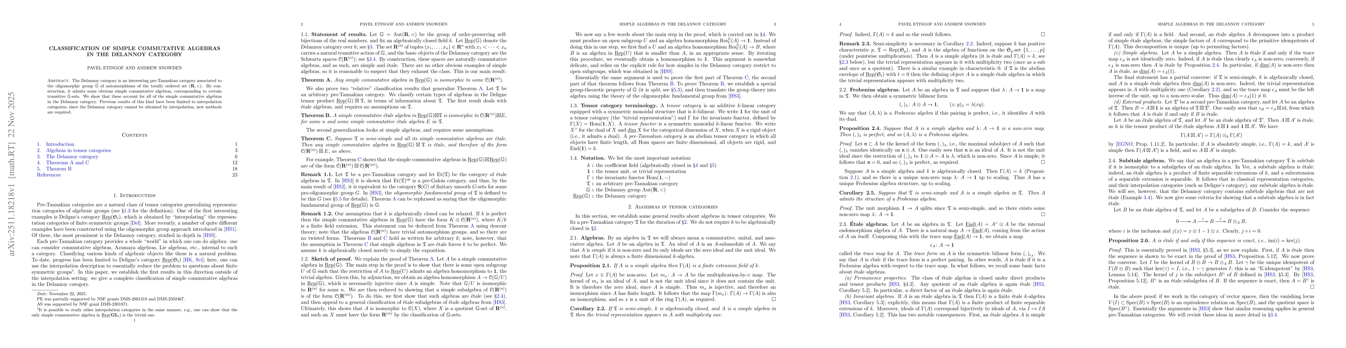 Thumbnail for Classification of simple commutative algebras in the Delannoy category