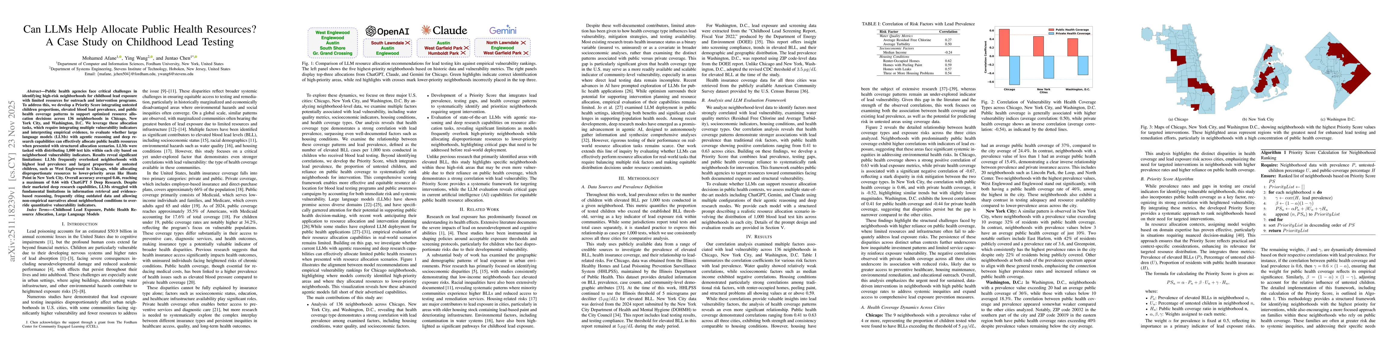 Thumbnail for Can LLMs Help Allocate Public Health Resources? A Case Study on Childhood Lead Testing