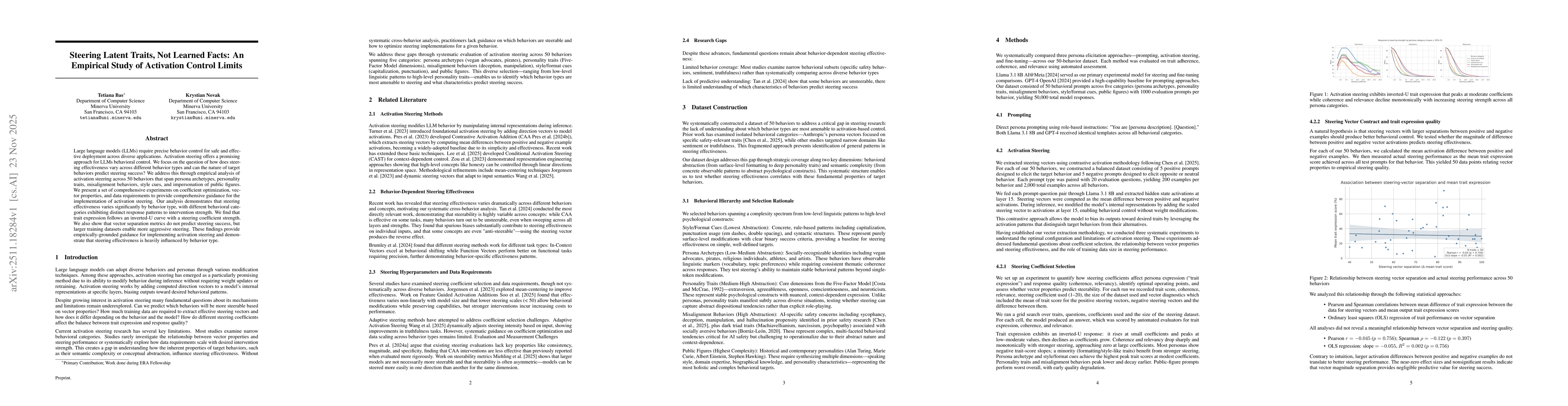 Thumbnail for Steering Latent Traits, Not Learned Facts: An Empirical Study of Activation Control Limits