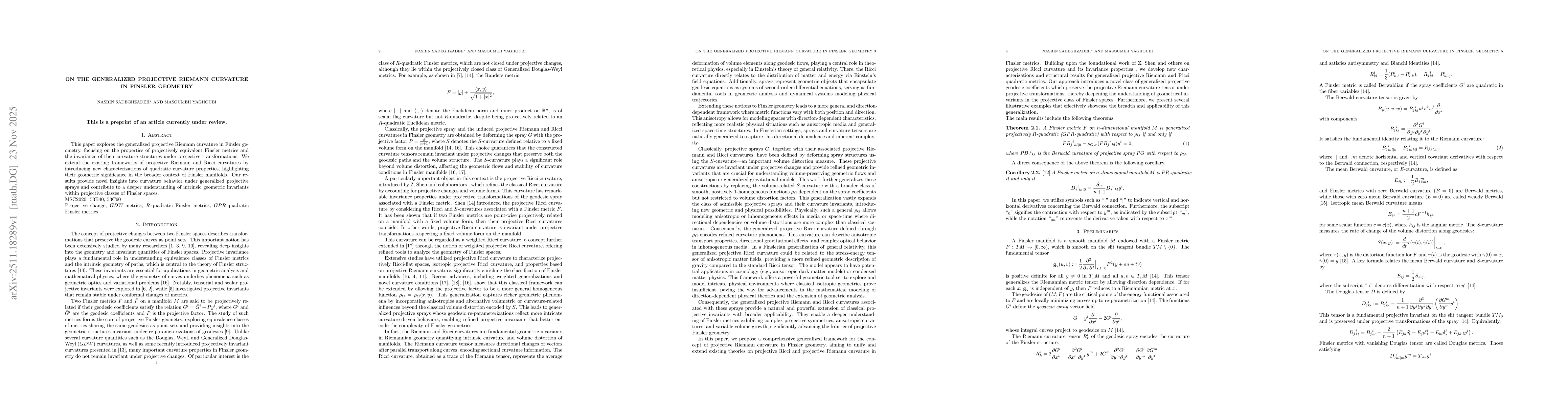 Thumbnail for On the Generalized Projective Riemann Curvature in Finsler Geometry