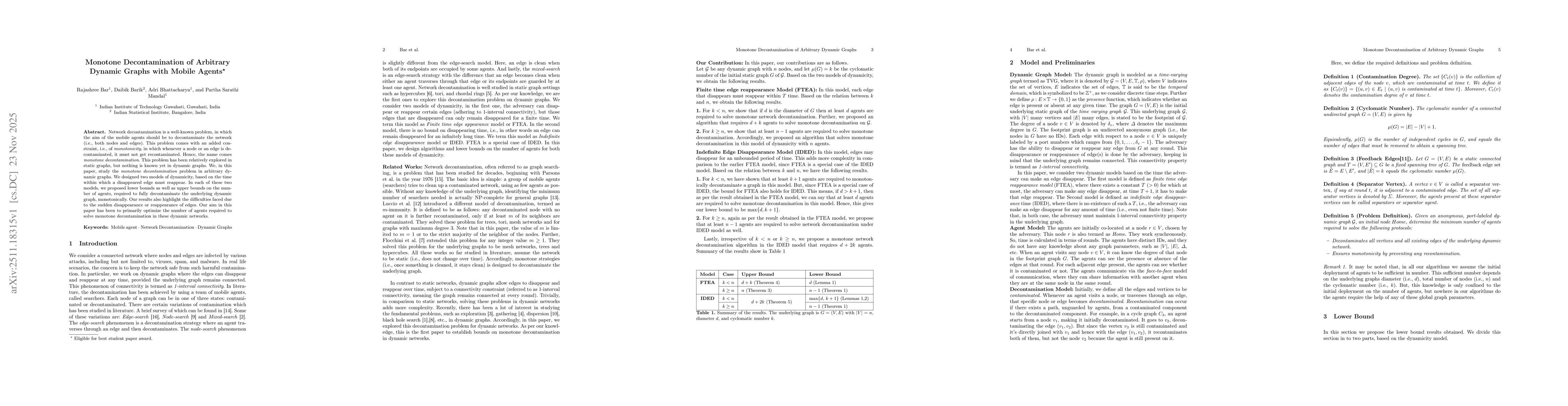 Thumbnail for Monotone Decontamination of Arbitrary Dynamic Graphs with Mobile Agents
