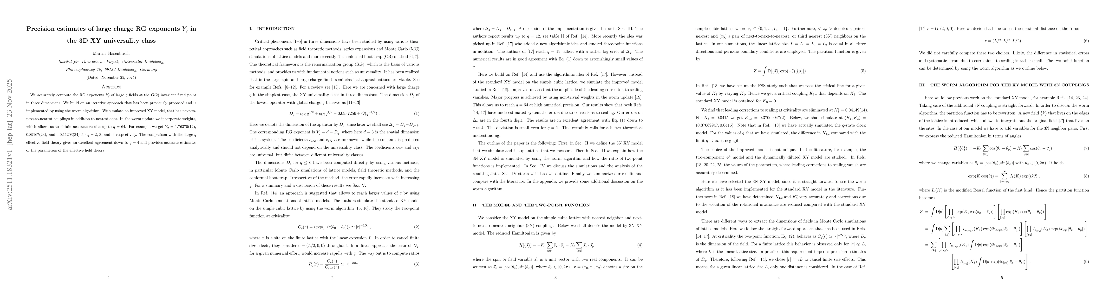 Thumbnail for Precision estimates of large charge RG exponents $Y_q$ in the 3D XY universality class