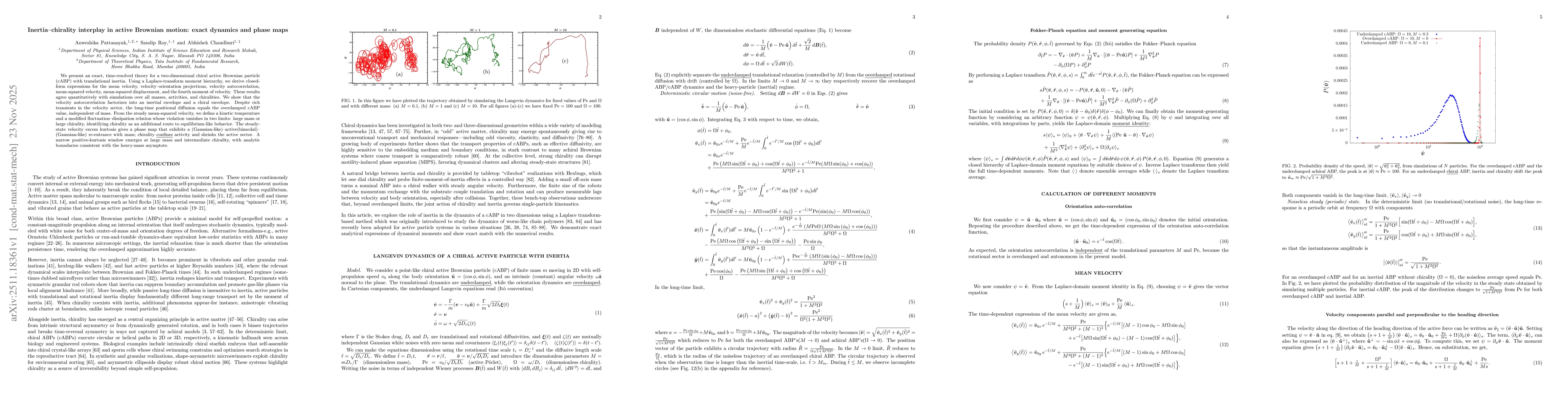 Thumbnail for Inertia-chirality interplay in active Brownian motion: exact dynamics and phase maps