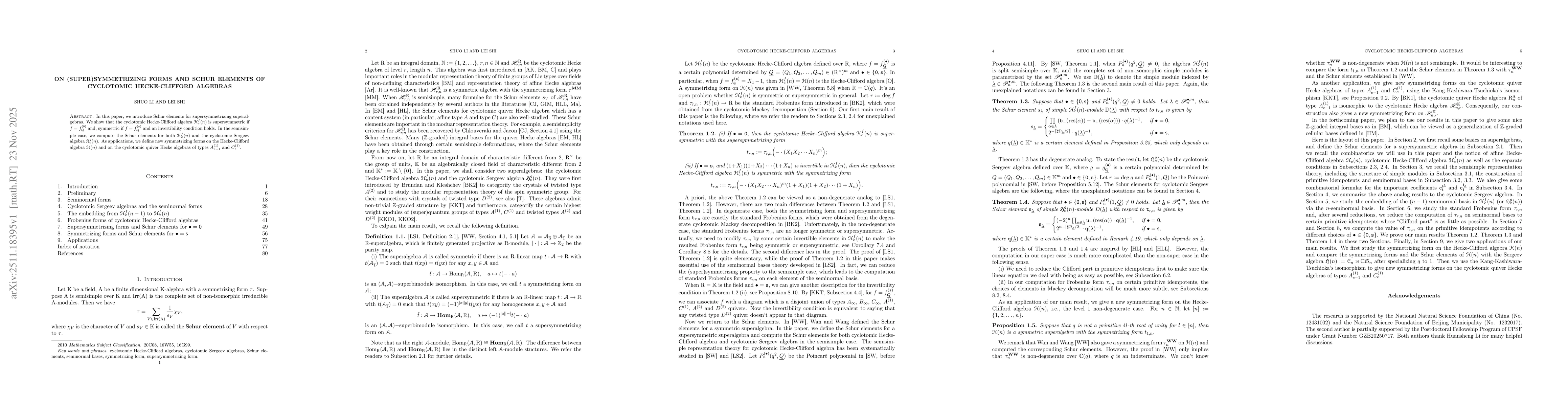 Thumbnail for On (super)symmetrizing forms and Schur elements of cyclotomic Hecke-Clifford algebras