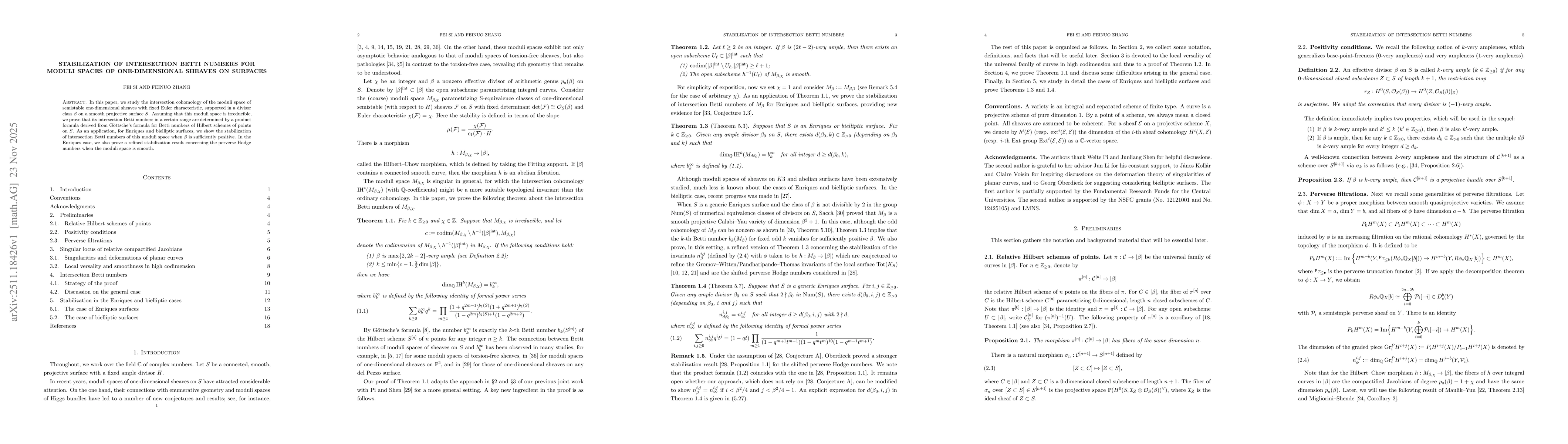 Thumbnail for Stabilization of intersection Betti numbers for moduli spaces of one-dimensional sheaves on surfaces