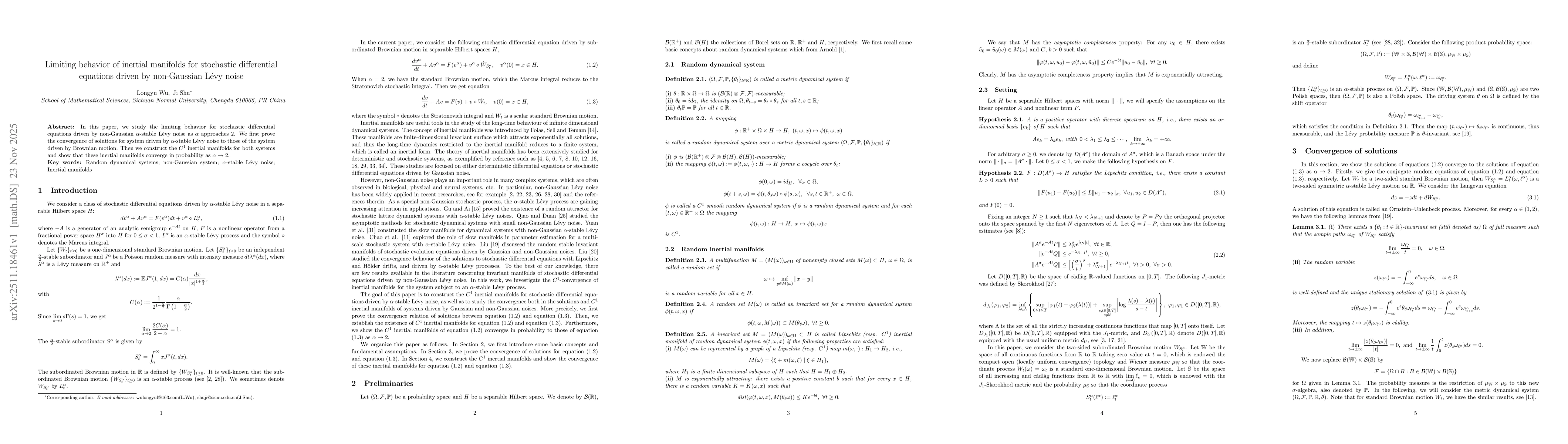 Thumbnail for Limiting behavior of inertial manifolds for stochastic differential equations driven by non-Gaussian Levy noise