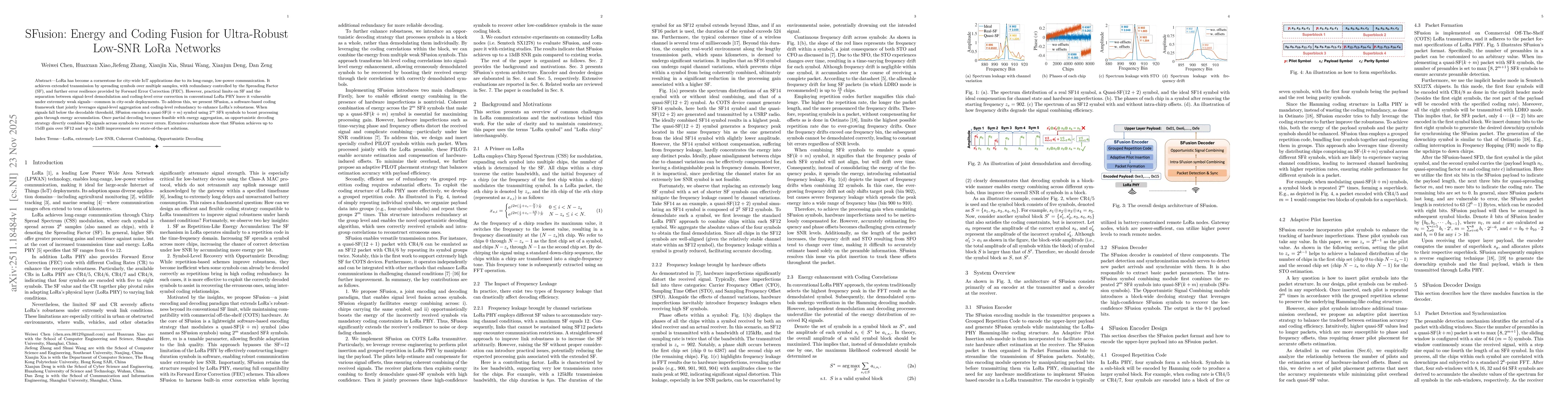 Thumbnail for SFusion: Energy and Coding Fusion for Ultra-Robust Low-SNR LoRa Networks