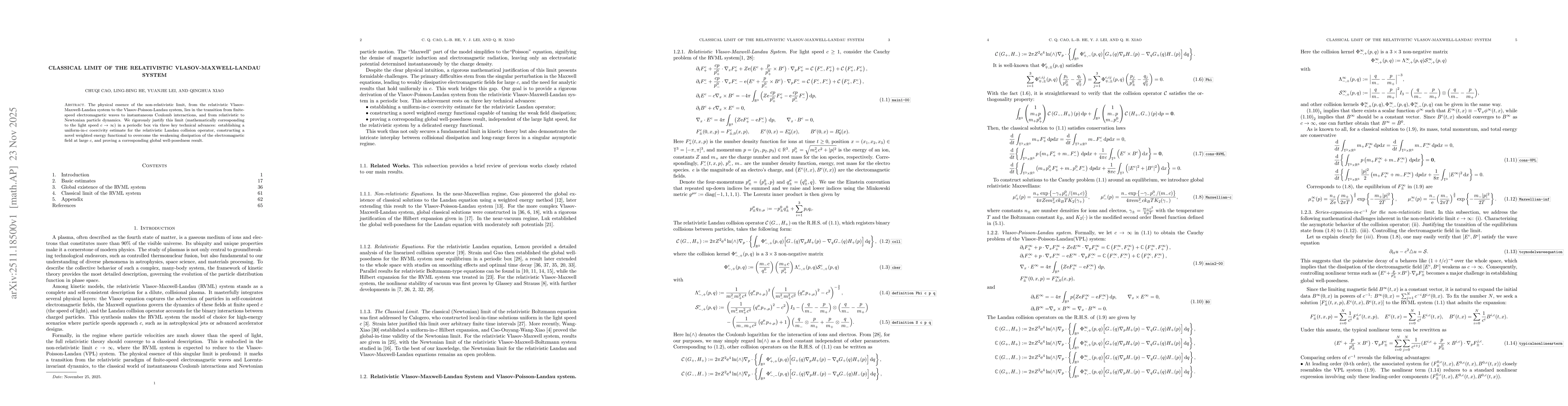 Thumbnail for Classical limit of the relativistic Vlasov-Maxwell-Landau system