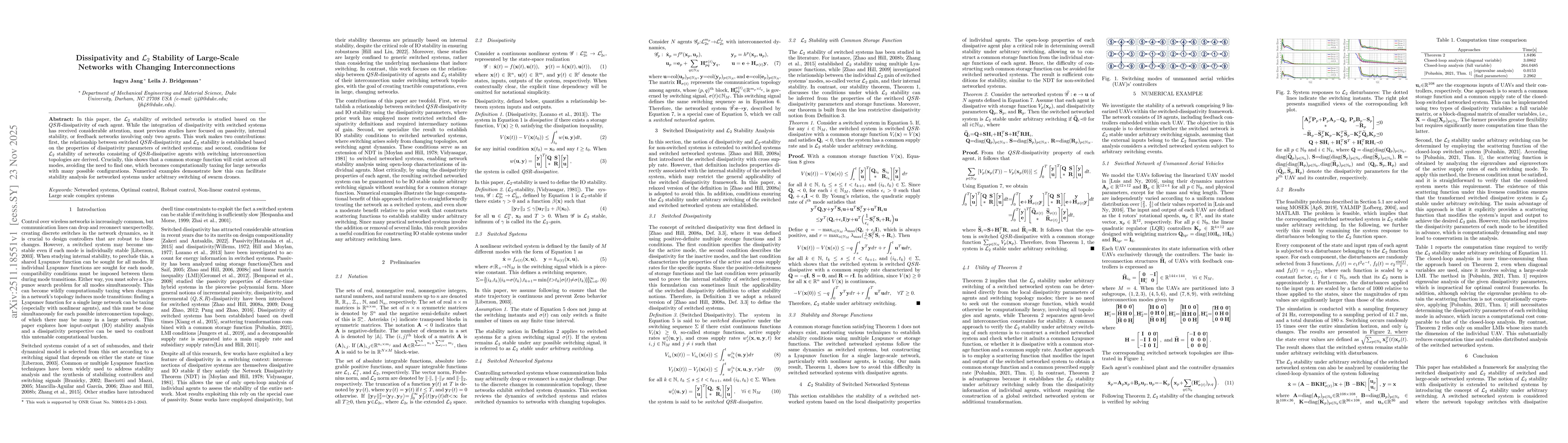Thumbnail for Dissipativity and L2 Stability of Large-Scale Networks with Changing Interconnections