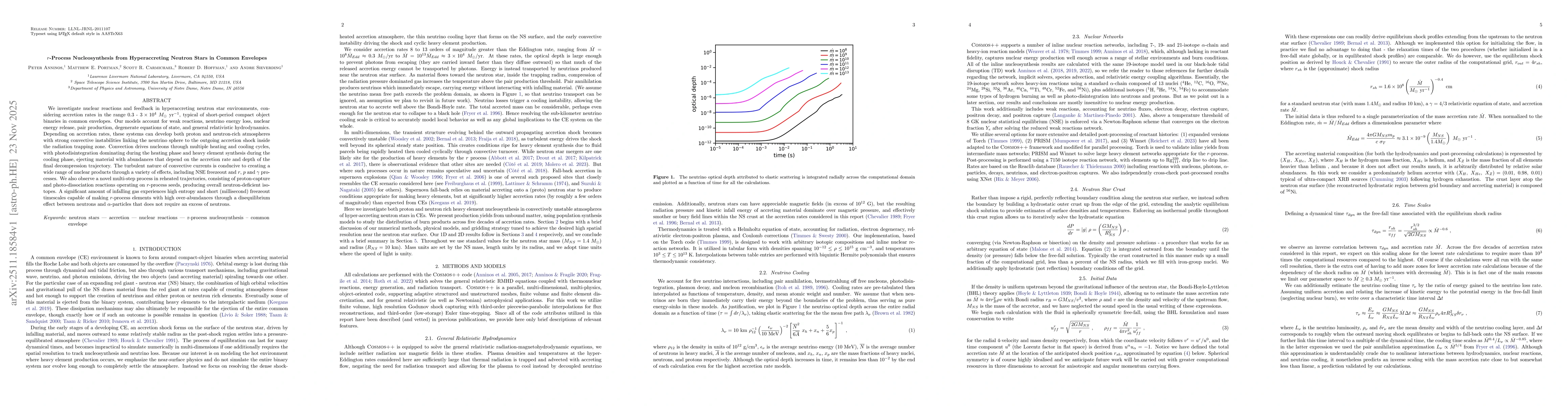Thumbnail for r-Process nucleosynthesis from hyperaccreting neutron stars in common envelopes