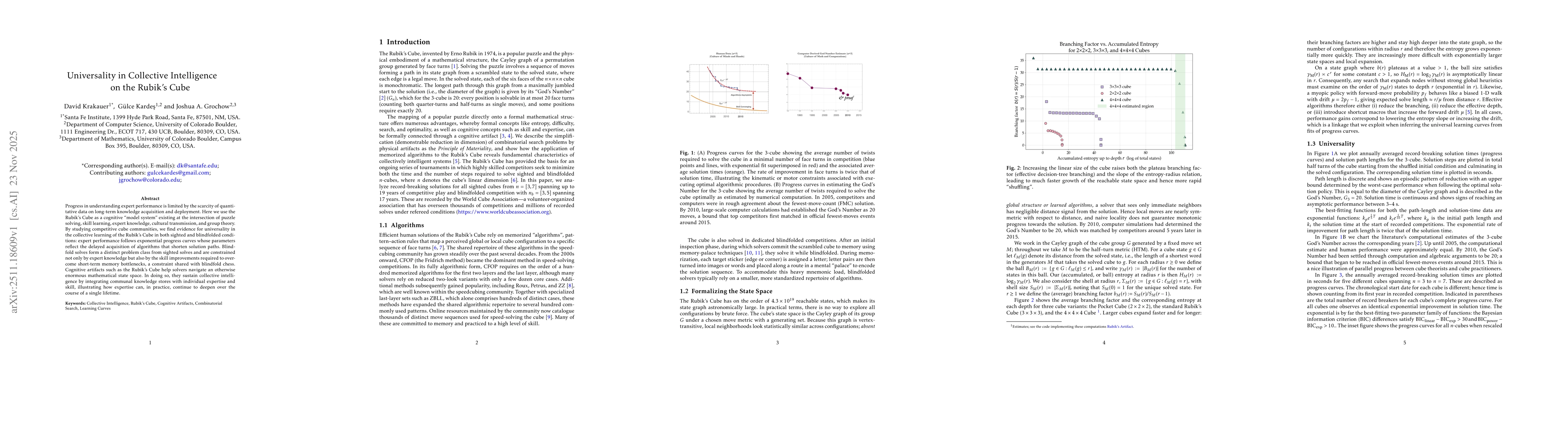Thumbnail for Universality in Collective Intelligence on the Rubik's Cube