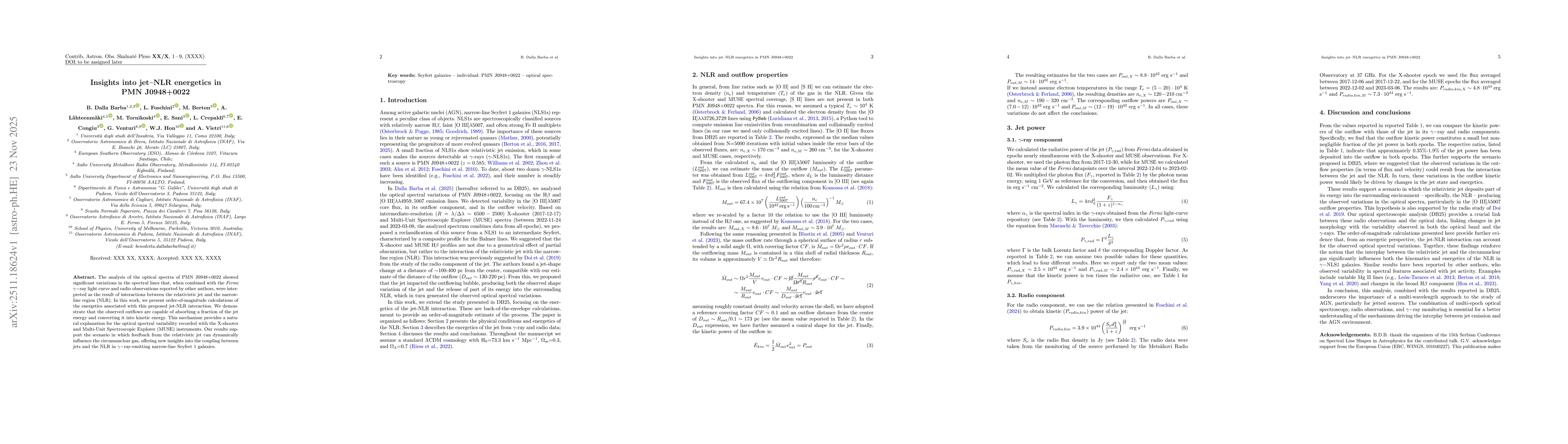 Thumbnail for Insights into jet-NLR energetics in PMN J0948+0022