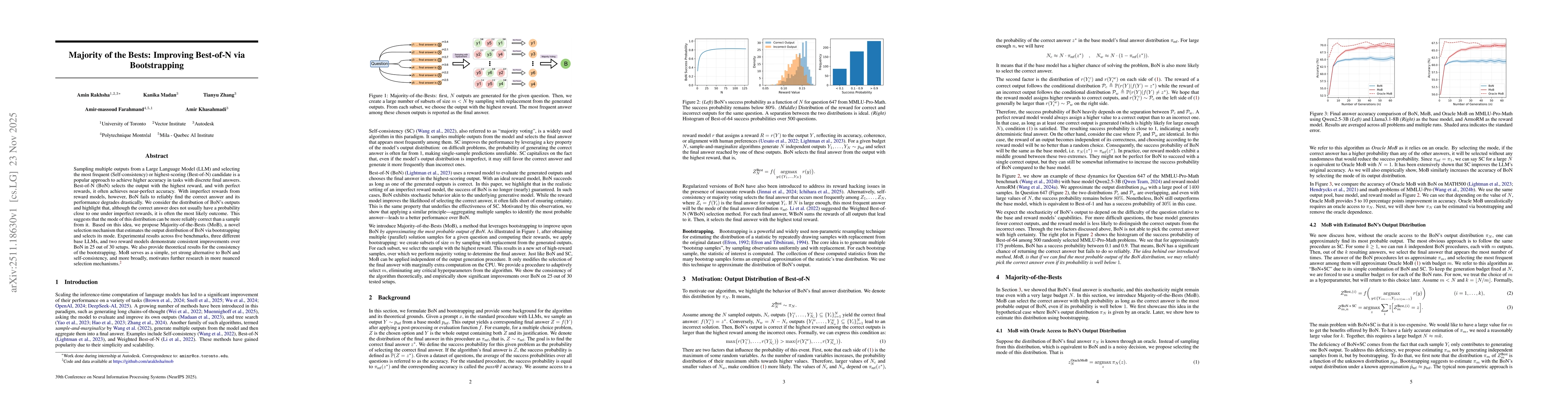 Thumbnail for Majority of the Bests: Improving Best-of-N via Bootstrapping