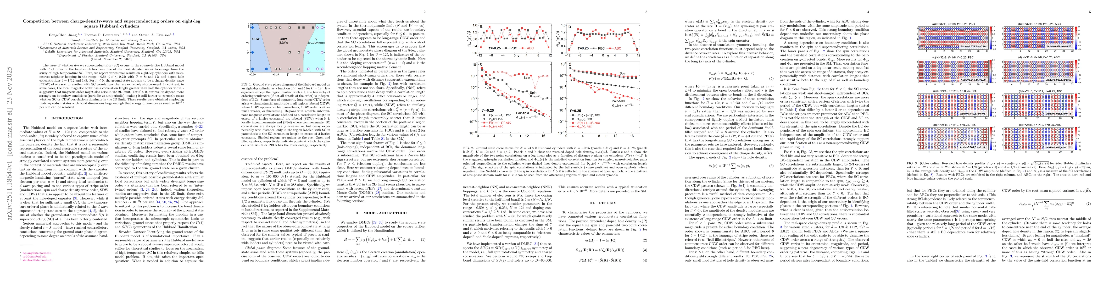 Thumbnail for Competition between charge-density-wave and superconducting orders on eight-leg square Hubbard cylinders
