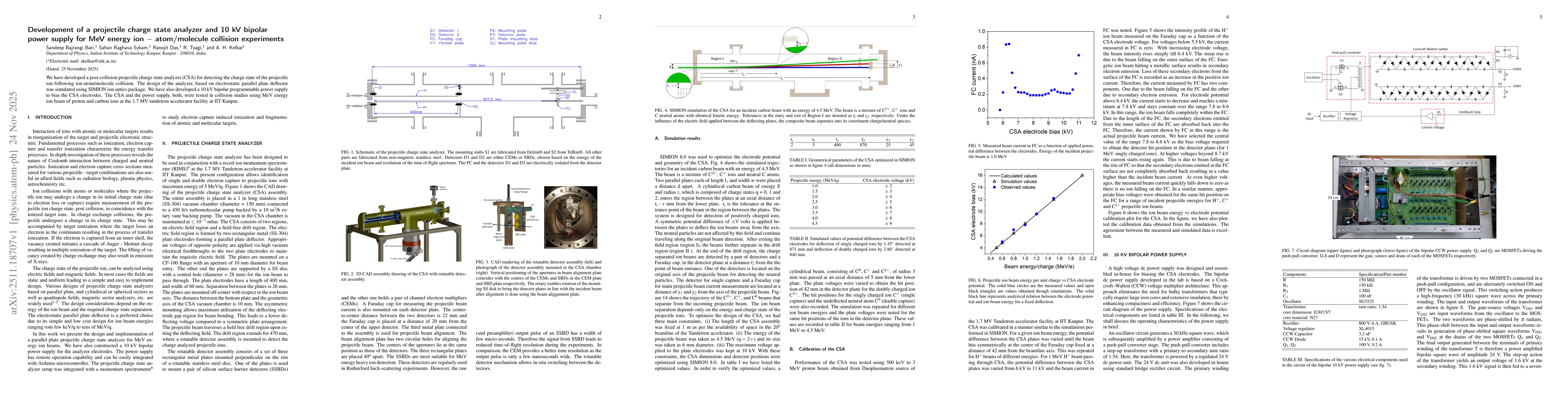 Thumbnail for Development of a projectile charge state analyzer and 10 kV bipolar power supply for MeV energy ion - atom/molecule collision experiments